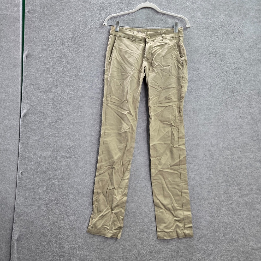 Dickies Women Pants 0 Beige Slim Straight Workwear Mid Rise Pockets 31 in Inseam